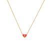 Women's S925 Sterling Silver Heartshaped Epoxy Pendant Clavicle Chain Necklace