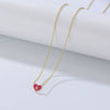 Women's S925 Sterling Silver Heartshaped Epoxy Pendant Clavicle Chain Necklace