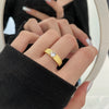 Women's S925 Sterling Silver Heartshaped Geometric Design Electroplated Ring
