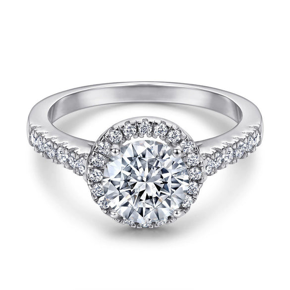 Women's S925 Sterling Silver Heartshaped Geometric Design Electroplated Ring