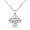 Women's S925 Sterling Silver Heartshaped Love Fourleaf Clover Zircon Inlaid Clavicle Chain Necklace With Electroplating