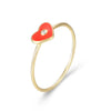 Women's S925 Sterling Silver Heartshaped Ring With Diamond And Glue Design