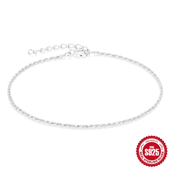 Women's S925 Sterling Silver Hemp Rope Chain Heart Shaped Diy Combination Bracelet With Electroplating