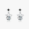 Women's S925 Sterling Silver Hollow Star Diamond Earrings Simple Exquisite