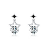 Women's S925 Sterling Silver Hollow Star Diamond Earrings Simple Exquisite