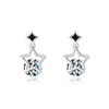 Women's S925 Sterling Silver Hollow Star Diamond Earrings Simple Exquisite
