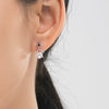 Women's S925 Sterling Silver Hollow Star Diamond Earrings Simple Exquisite