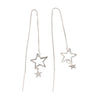 Women's S925 Sterling Silver Hollow Star Long Tassel Earrings Simple Elegant Statement Drop Earrings