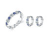 Women's S925 Sterling Silver Inlaid Zircon Earrings With Love Heart Water Drop Bell Pattern