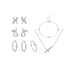 Women's S925 Sterling Silver Jewelry Set With Microinlaid Zircon Bracelet Necklace Earrings Classic Versatile Design