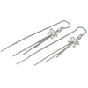 Women's S925 Sterling Silver Light Luxury Bow Tassel Earrings Elegant Simple Long Dangle Style