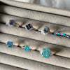 Women's S925 Sterling Silver Light Luxury Geometric Ring With Electroplating And Blue Ice Flower Cut Zircon
