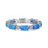 Women's S925 Sterling Silver Light Luxury Geometric Ring With Electroplating And Blue Ice Flower Cut Zircon