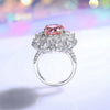 Women's S925 Sterling Silver Light Pink Pigeon Egg Diamond Ring