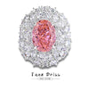 Women's S925 Sterling Silver Light Pink Pigeon Egg Diamond Ring
