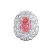 Women's S925 Sterling Silver Light Pink Pigeon Egg Diamond Ring