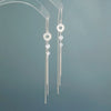Women's S925 Sterling Silver Long Tassel Drop Earrings Elegant Simple Floral Geometric Dangle Earrings