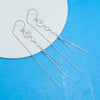 Women's S925 Sterling Silver Long Tassel Drop Earrings Elegant Simple Floral Geometric Dangle Earrings