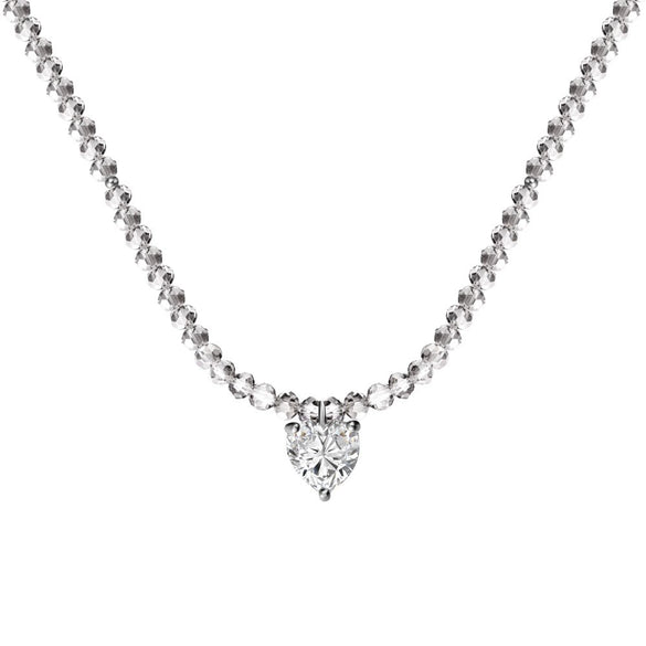 Women's S925 Sterling Silver Love Four Leaf Clover Pendant Necklace With Heart And Flower Pattern Electroplated