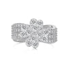 Women's S925 Sterling Silver Love Four Leaf Clover Zircon Separable Design Ring