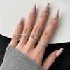 Women's S925 Sterling Silver Love Four Leaf Clover Zircon Separable Design Ring