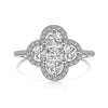 Women's S925 Sterling Silver Love Four Leaf Clover Zircon Separable Design Ring