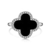 Women's S925 Sterling Silver Love Four Leaf Clover Zircon Separable Design Ring