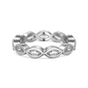 Women's S925 Sterling Silver Love Geometric Row Drill Electroplated Ring