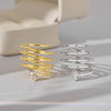Women's S925 Sterling Silver Love Geometric Row Drill Electroplated Ring