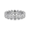 Women's S925 Sterling Silver Love Geometric Row Drill Electroplated Ring