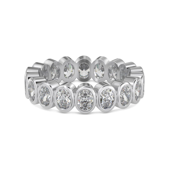 Women's S925 Sterling Silver Love Geometric Row Drill Electroplated Ring