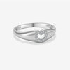 Women's S925 Sterling Silver Love Simple Allmatch Stacked Ring With Geometric Design And Platinum Or 18K Gold Electroplating
