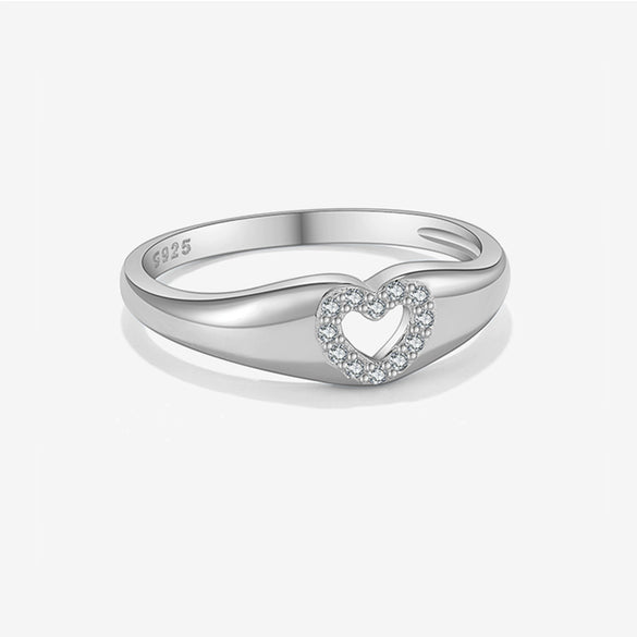 Women's S925 Sterling Silver Love Simple Allmatch Stacked Ring With Geometric Design And Platinum Or 18K Gold Electroplating