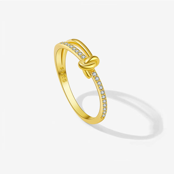 Women's S925 Sterling Silver Love Simple Allmatch Stacked Ring With Geometric Design And Platinum Or 18K Gold Electroplating