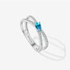 Women's S925 Sterling Silver Love Simple Allmatch Stacked Ring With Geometric Design And Platinum Or 18K Gold Electroplating