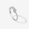 Women's S925 Sterling Silver Love Simple Allmatch Stacked Ring With Geometric Design And Platinum Or 18K Gold Electroplating