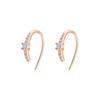 Women's S925 Sterling Silver Micropaved Zircon Inlaid Geometric Earrings Casual Fashionable Simple Design