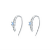 Women's S925 Sterling Silver Micropaved Zircon Inlaid Geometric Earrings Casual Fashionable Simple Design