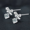 Women's S925 Sterling Silver Moissanite Bow Tie Earrings Light Luxury Niche Design