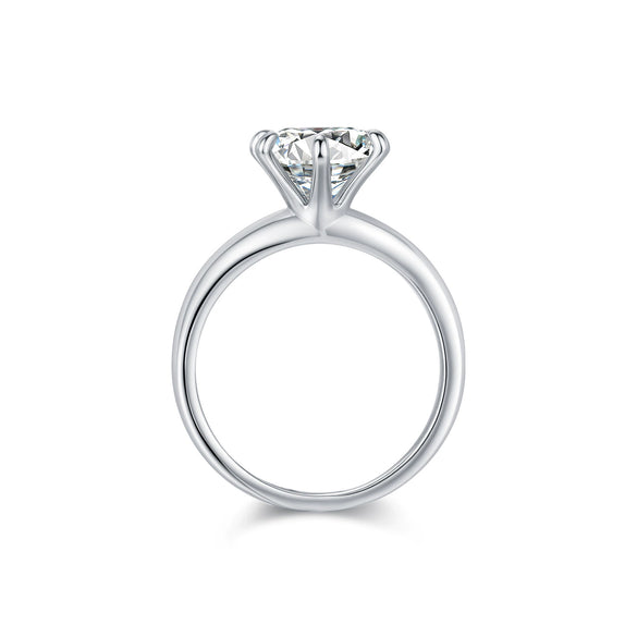 Women's S925 Sterling Silver Moissanite Diamond Ring With Electroplating Design Light Luxury Style