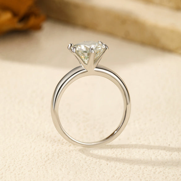 Women's S925 Sterling Silver Moissanite Diamond Ring With Electroplating Design Light Luxury Style