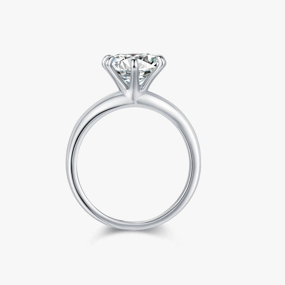 Women's S925 Sterling Silver Moissanite Diamond Ring With Electroplating Design Light Luxury Style