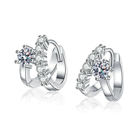 Women's S925 Sterling Silver Moissanite Earrings Set With Diamonds Light Luxury Highend Ear Jewelry