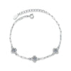 Women's S925 Sterling Silver Moissanite Flower Shaped Set With Diamonds Bracelet
