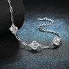 Women's S925 Sterling Silver Moissanite Flower Shaped Set With Diamonds Bracelet