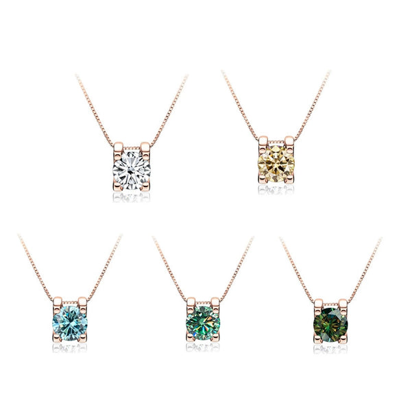 Women's S925 Sterling Silver Moissanite Necklace With Bull Head Style And Snake Bone Chain Round Shape Animals And Zodiac Pattern