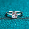 Women's S925 Sterling Silver Moissanite Ring Ushaped Natural Style Electroplated