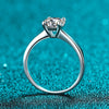 Women's S925 Sterling Silver Moissanite Ring Ushaped Natural Style Electroplated