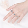 Women's S925 Sterling Silver Moissanite Ring Ushaped Natural Style Electroplated