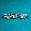 Women's S925 Sterling Silver Moissanite Ring Ushaped Natural Style Electroplated